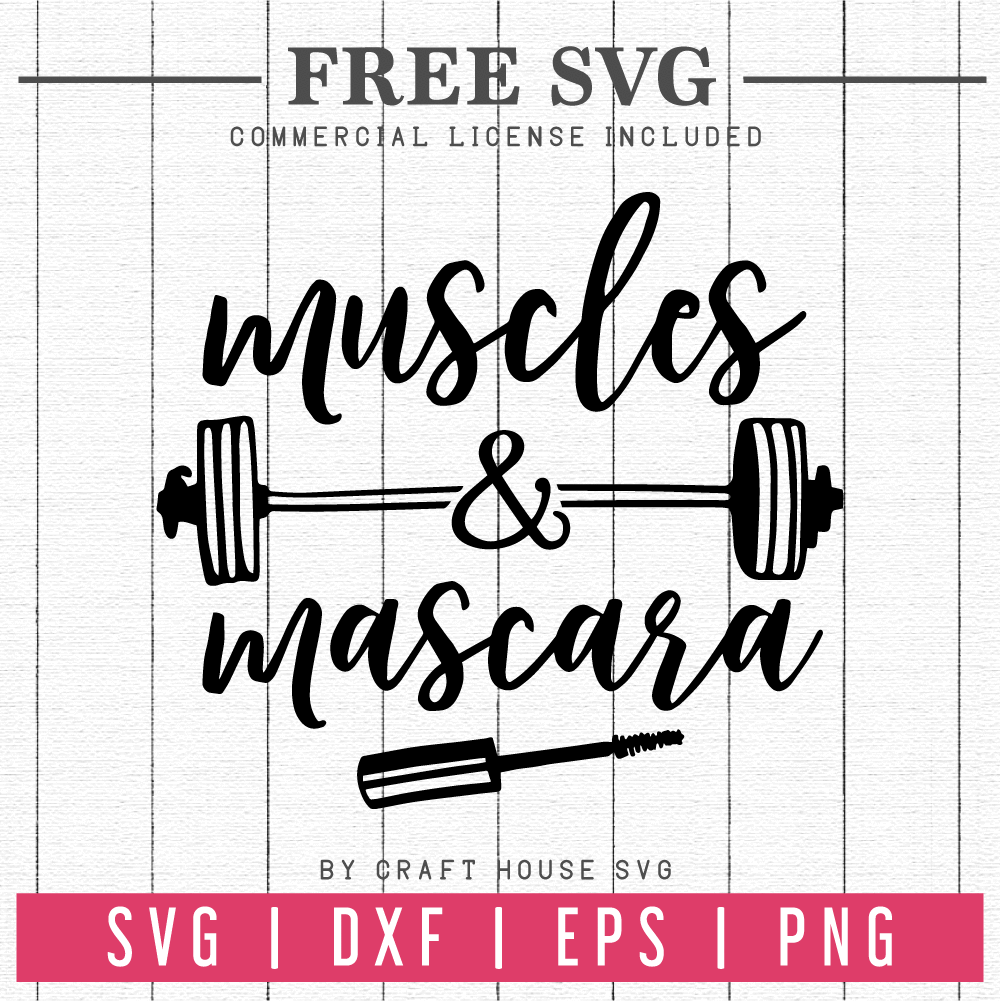 FREE Muscles and mascara SVG | FB124 Craft House SVG - SVG files for Cricut and Silhouette