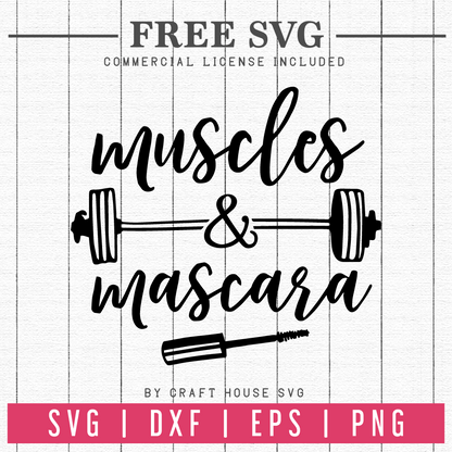 FREE Muscles and mascara SVG | FB124 Craft House SVG - SVG files for Cricut and Silhouette