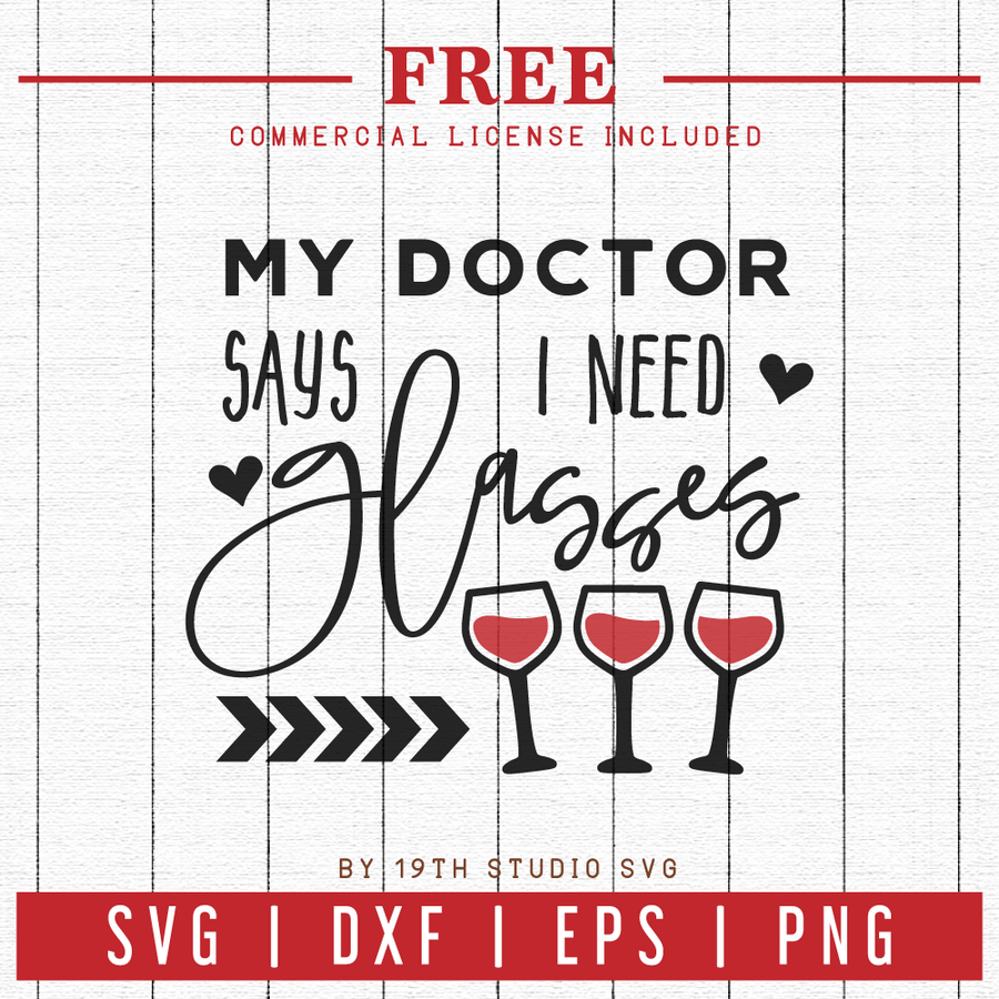 FREE My doctor says I need glasses SVG cut file | FB32 Craft House SVG - SVG files for Cricut and Silhouette