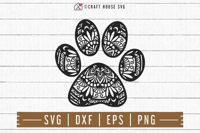 FREE Paw Print Mandala SVG | FB107 Craft House SVG - SVG files for Cricut and Silhouette
