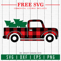 FREE | Plaid Christmas Truck SVG | FB12 Craft House SVG - SVG files for Cricut and Silhouette