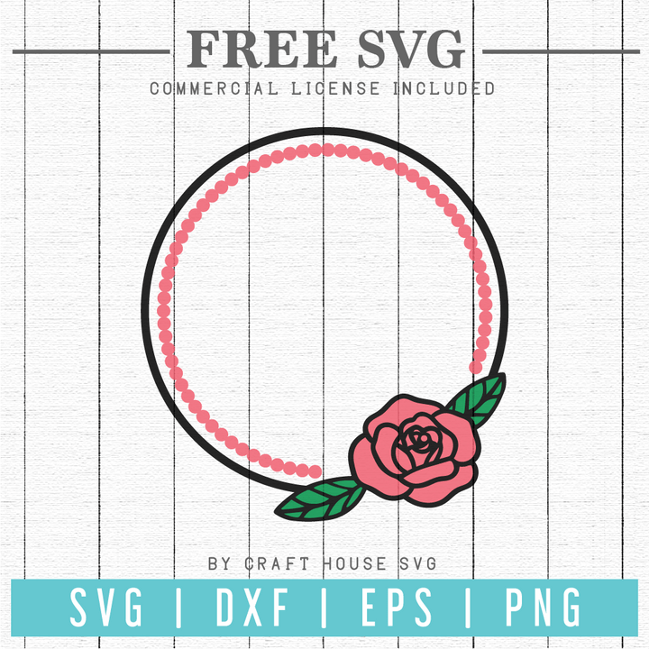 Free Rose Monogram SVG | FB80 Craft House SVG - SVG files for Cricut and Silhouette