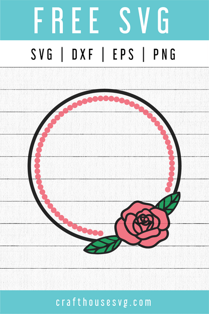 Free Rose Monogram SVG | FB80 Craft House SVG - SVG files for Cricut and Silhouette