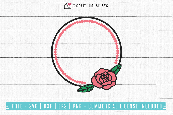 Free Rose Monogram SVG | FB80 Craft House SVG - SVG files for Cricut and Silhouette