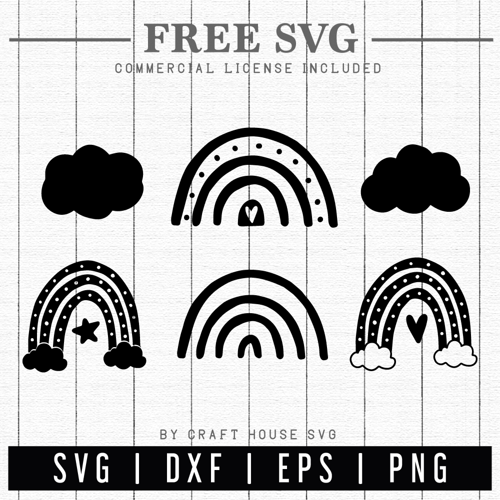 FREE Scandinavian Rainbow SVG | FB132 Craft House SVG - SVG files for Cricut and Silhouette