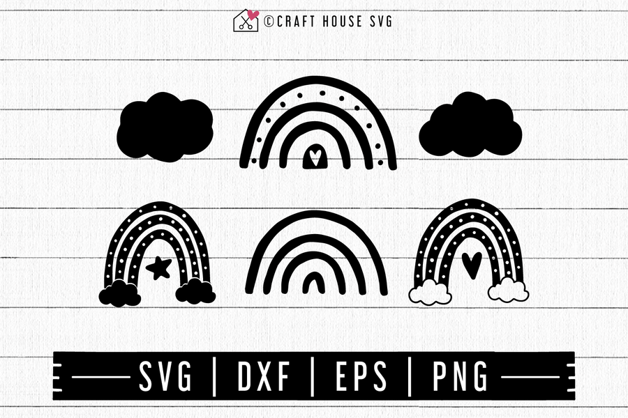 FREE Scandinavian Rainbow SVG | FB132 Craft House SVG - SVG files for Cricut and Silhouette