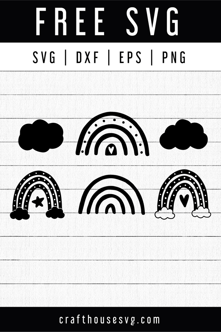 FREE Scandinavian Rainbow SVG | FB132 Craft House SVG - SVG files for Cricut and Silhouette