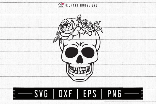 FREE Skull and roses SVG | FB130 Craft House SVG - SVG files for Cricut and Silhouette