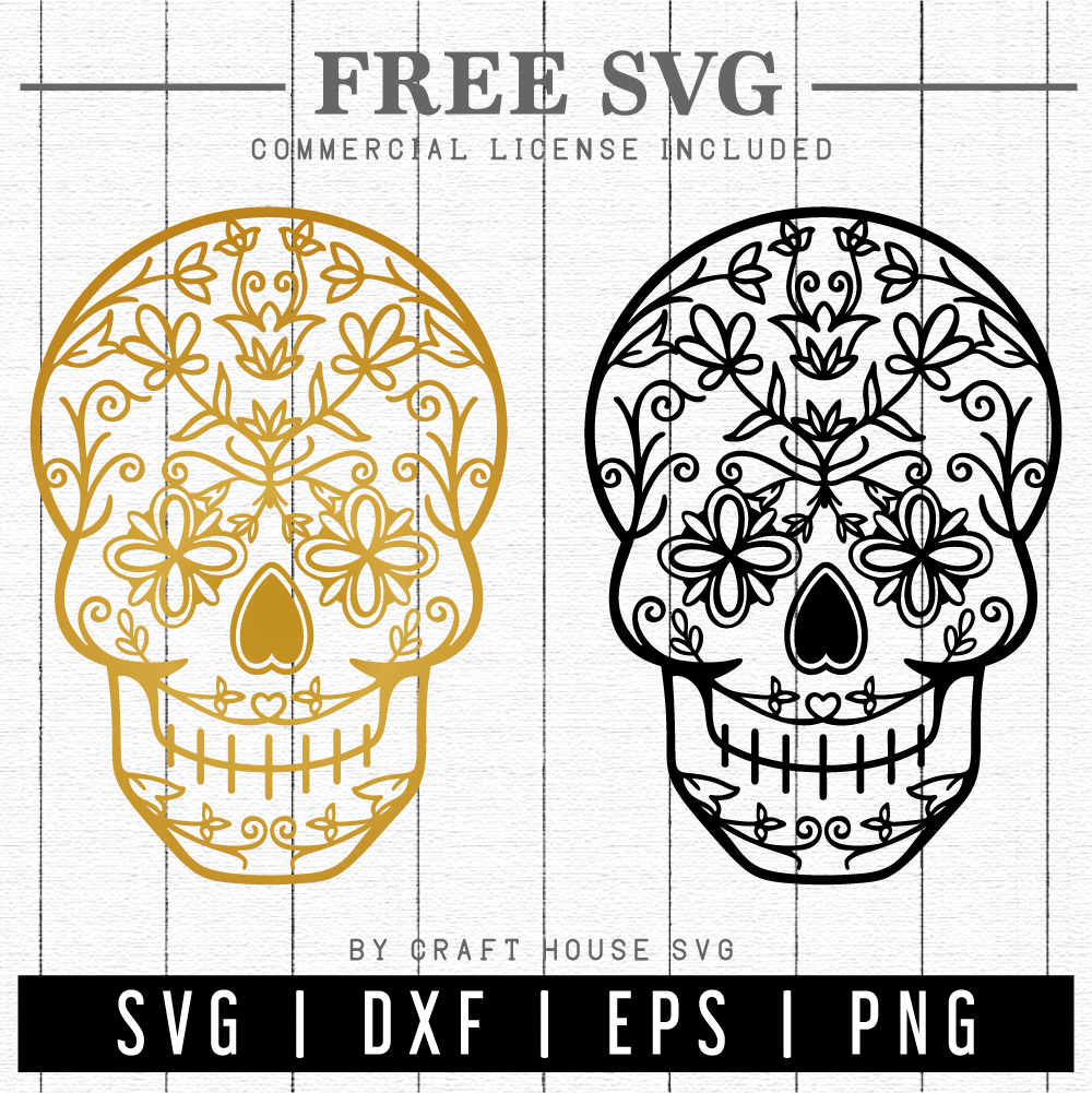 FREE Skull Mandala SVG | FB121 Craft House SVG - SVG files for Cricut and Silhouette