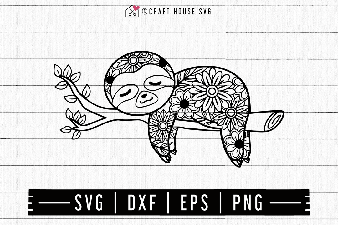FREE Sloth Mandala SVG | FB129 Craft House SVG - SVG files for Cricut and Silhouette