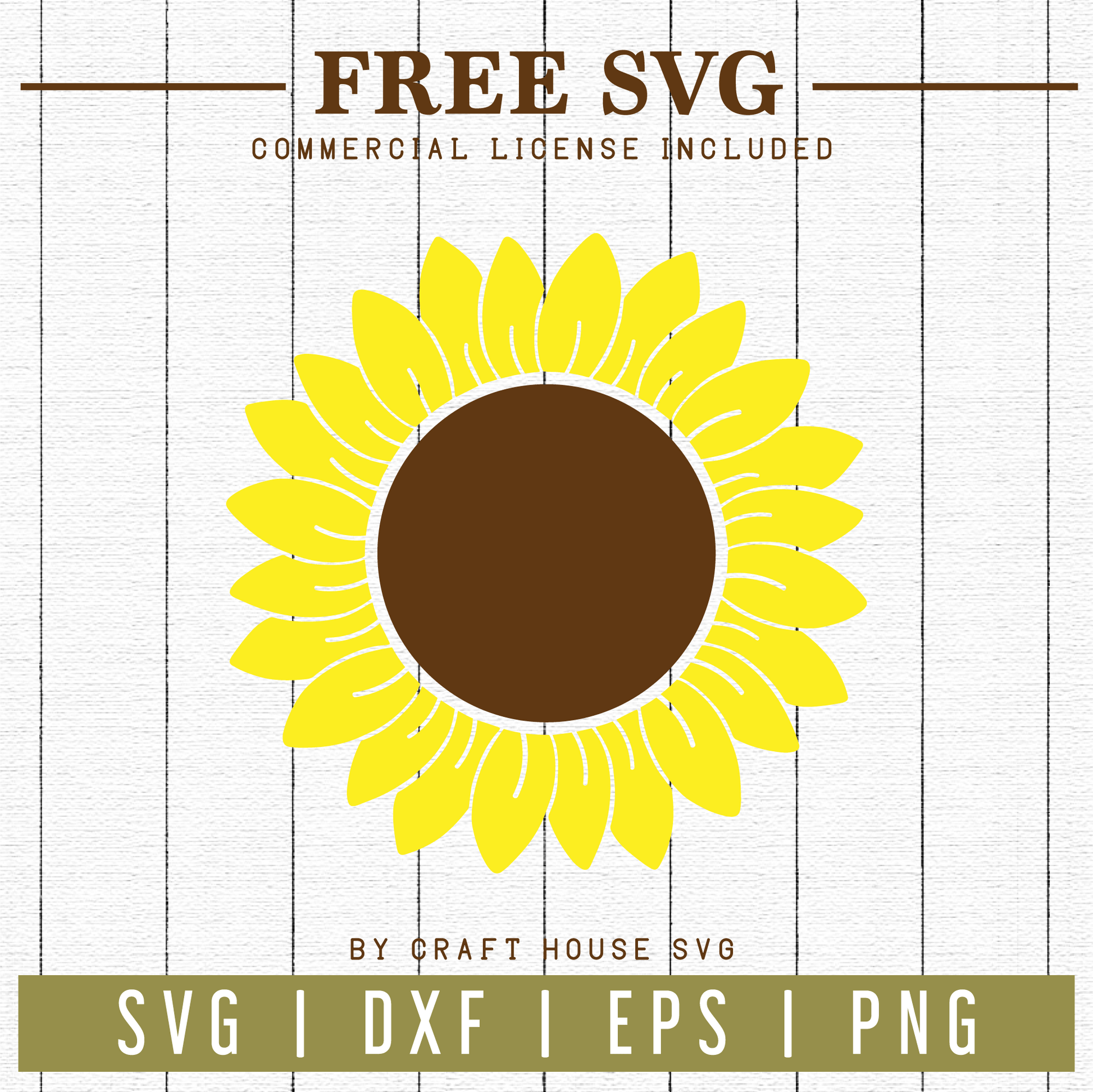 Free Sunflower SVG | FB59 Craft House SVG - SVG files for Cricut and Silhouette