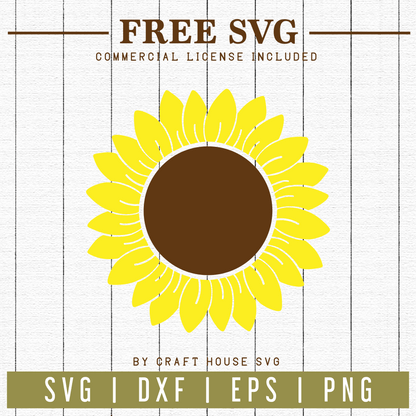 Free Sunflower SVG | FB59 Craft House SVG - SVG files for Cricut and Silhouette