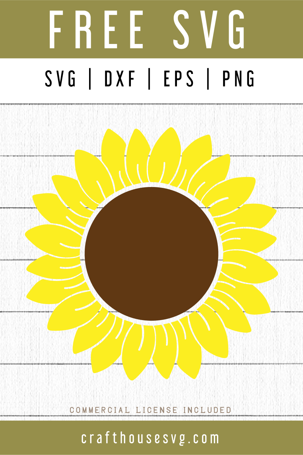Free Sunflower SVG | FB59 Craft House SVG - SVG files for Cricut and Silhouette