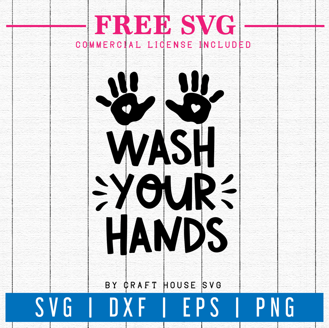 Free Wash your hands sign SVG | FB64 Craft House SVG - SVG files for Cricut and Silhouette