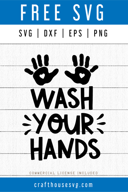 Free Wash your hands sign SVG | FB64 Craft House SVG - SVG files for Cricut and Silhouette