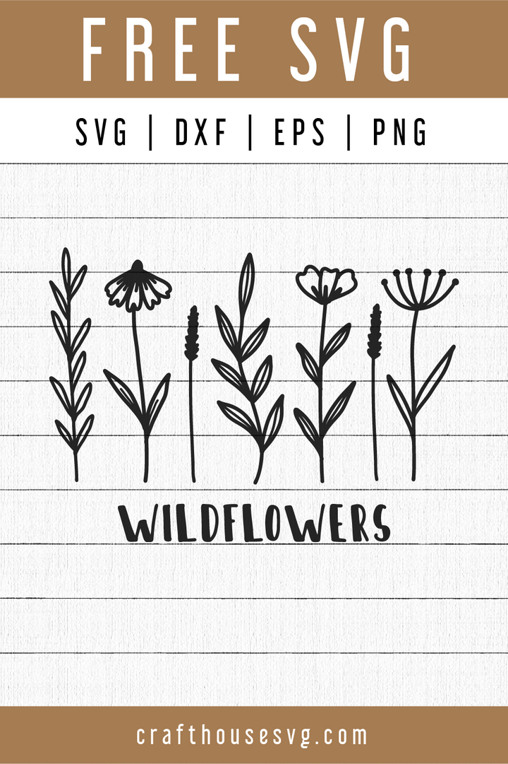 FREE Wildflowers SVG | FB87 Craft House SVG - SVG files for Cricut and Silhouette