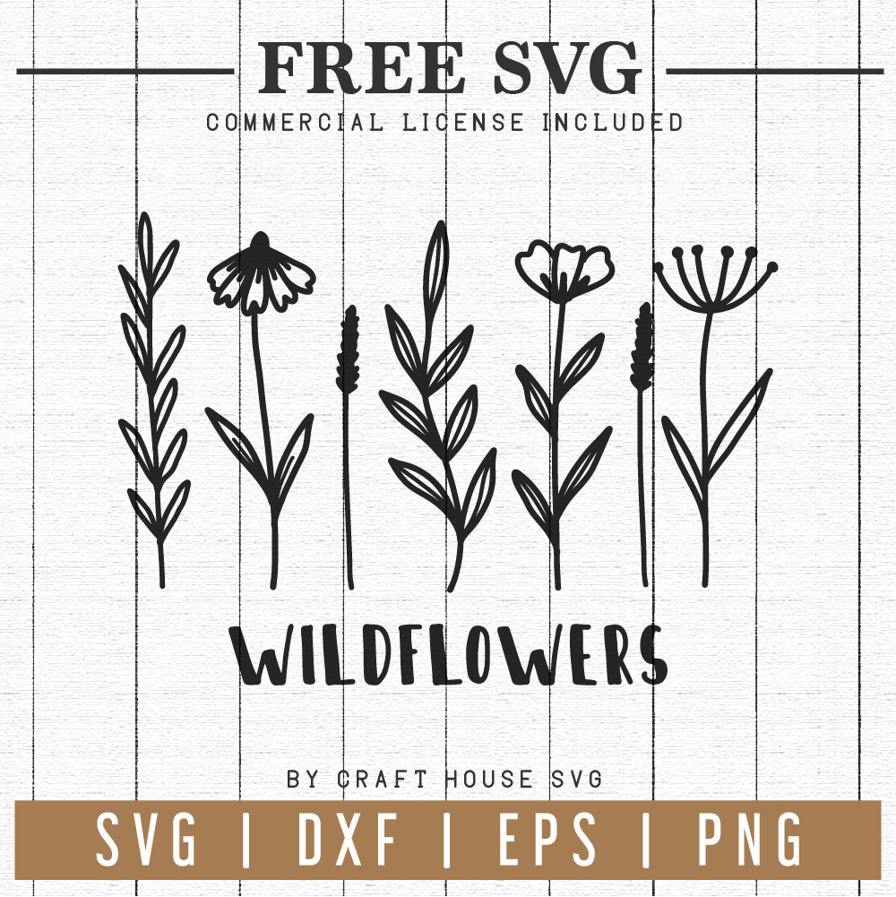 FREE Wildflowers SVG | FB87 Craft House SVG - SVG files for Cricut and Silhouette