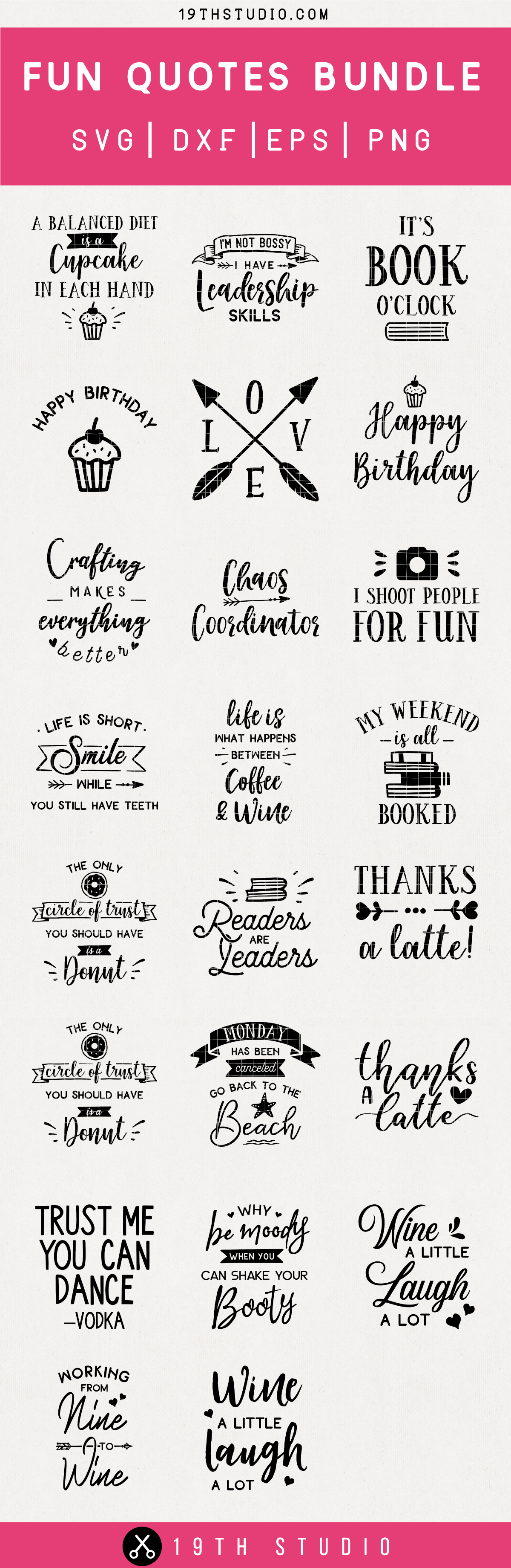 Fun Quotes SVG bundle - M10 Craft House SVG - SVG files for Cricut and Silhouette