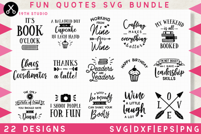 Fun Quotes SVG bundle - M10 Craft House SVG - SVG files for Cricut and Silhouette