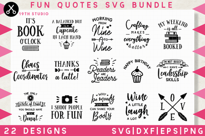 Fun Quotes SVG bundle - M10 Craft House SVG - SVG files for Cricut and Silhouette