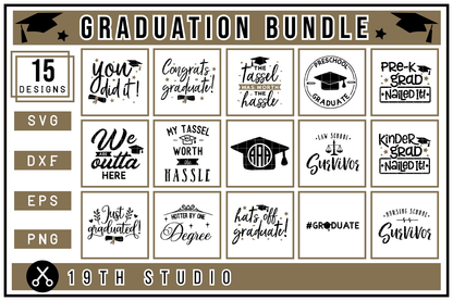 Graduation SVG Bundle - M24 Craft House SVG - SVG files for Cricut and Silhouette
