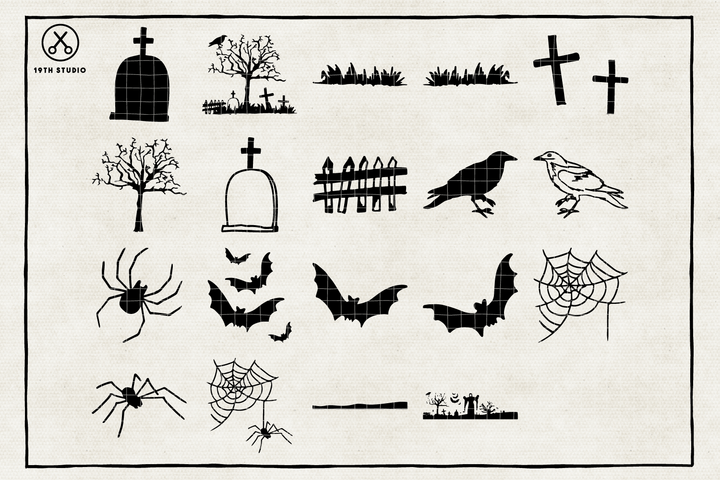 Halloween Illustration Pack - VB13 Craft House SVG - SVG files for Cricut and Silhouette
