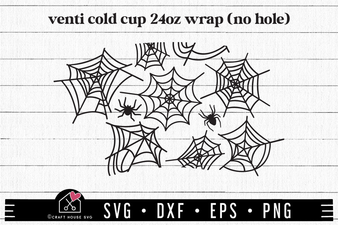 24oz cold cup wrap SVG Halloween spiderweb cold cup wrap SVG | MF