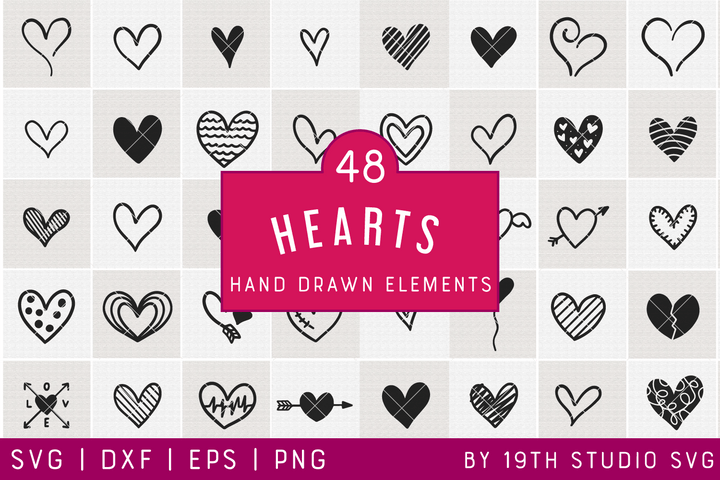 Heart Illustration Bundle | VB41 Craft House SVG - SVG files for Cricut and Silhouette