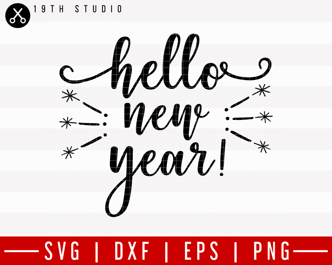 Hello New Year SVG | M21F23 Craft House SVG - SVG files for Cricut and Silhouette