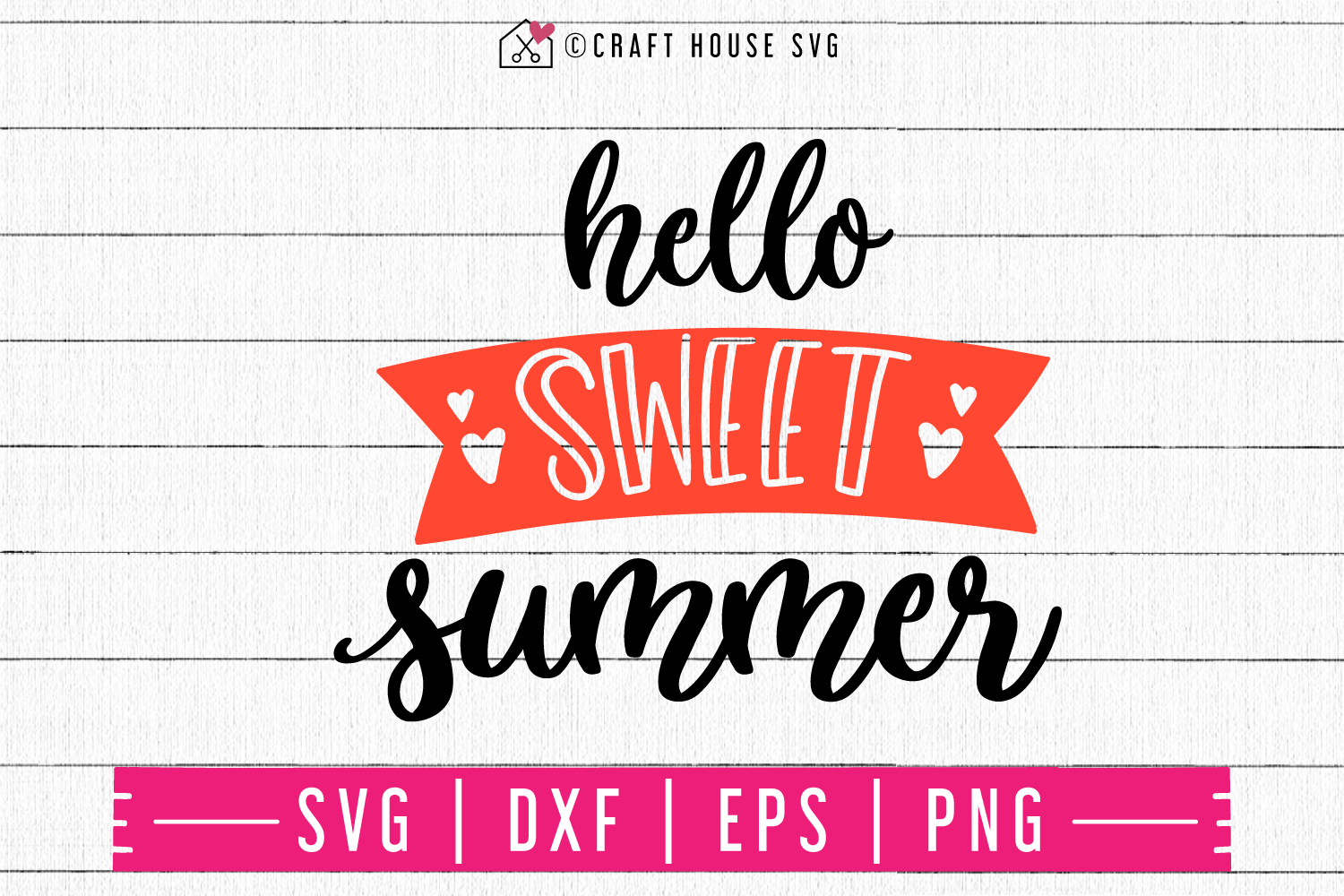 Hello sweet summer SVG | M48F | A Summer SVG cut file Craft House SVG - SVG files for Cricut and Silhouette