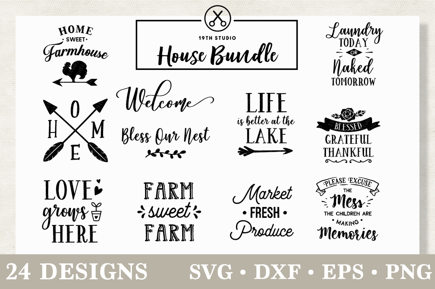 Home SVG Bundle - M14 Craft House SVG - SVG files for Cricut and Silhouette