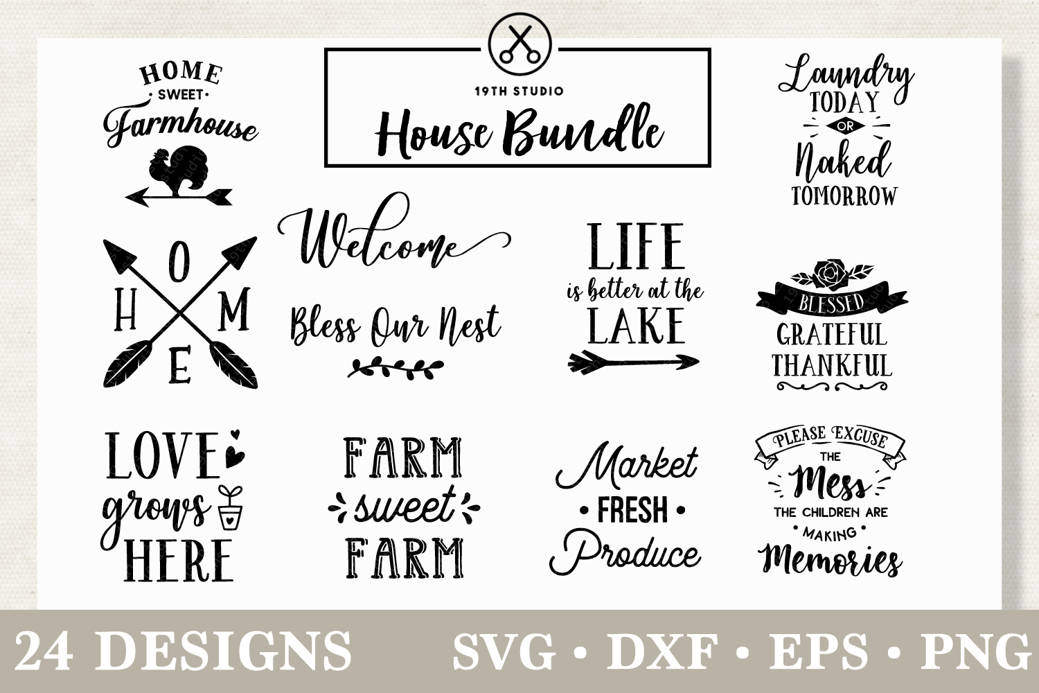 Home SVG Bundle - M14 Craft House SVG - SVG files for Cricut and Silhouette