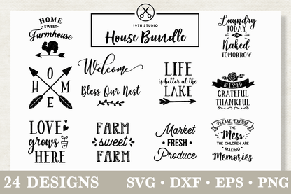 Home SVG Bundle - M14 Craft House SVG - SVG files for Cricut and Silhouette