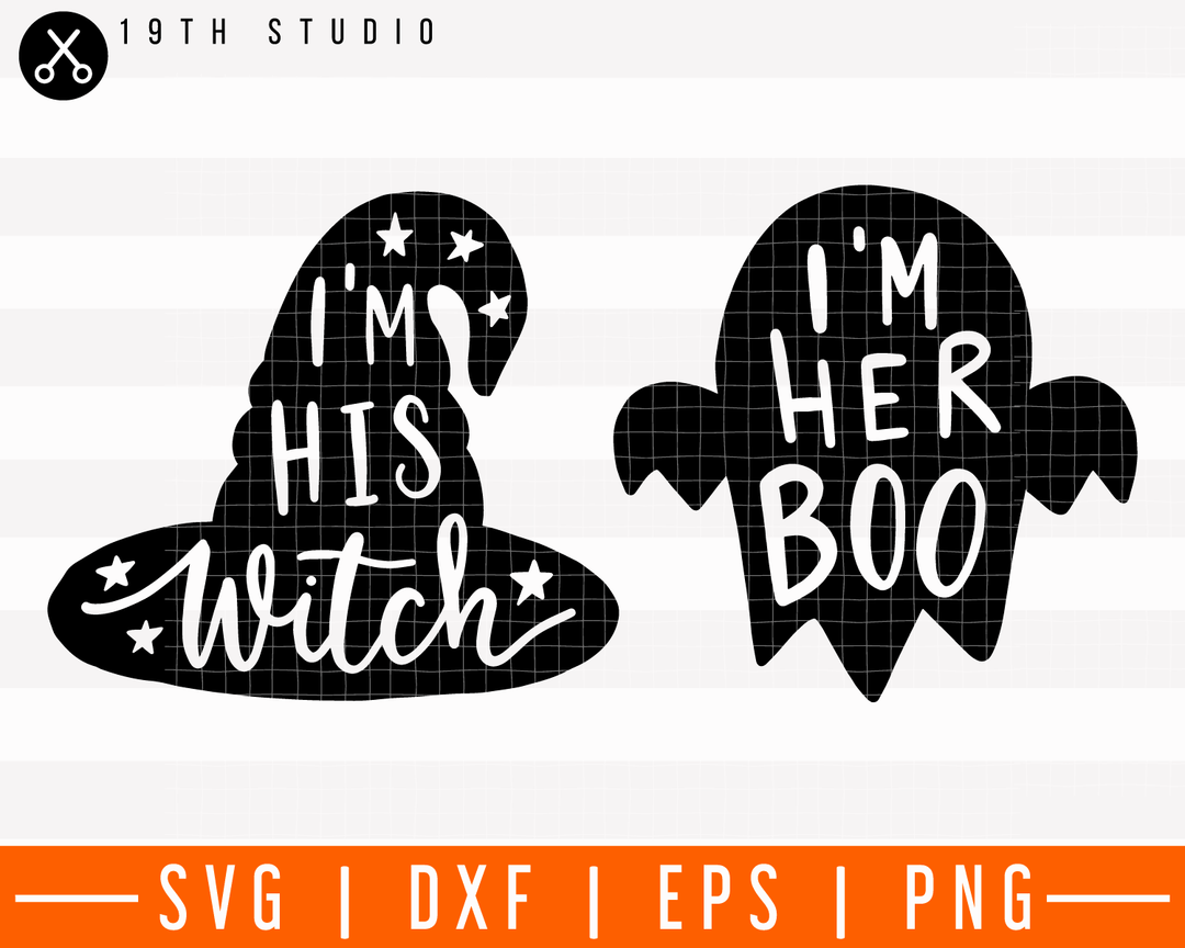 I'm his witch I'm her boo SVG | M28F6 Craft House SVG - SVG files for Cricut and Silhouette