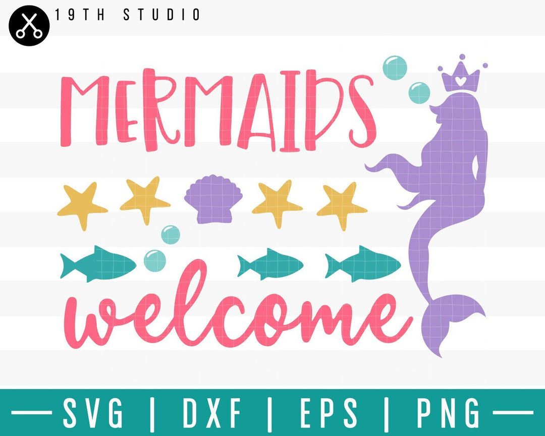 Mermaids welcome SVG | M33F9 Craft House SVG - SVG files for Cricut and Silhouette