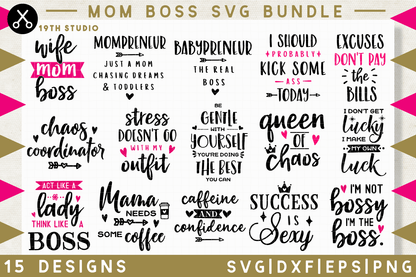 Mom boss SVG bundle - M34 Craft House SVG - SVG files for Cricut and Silhouette