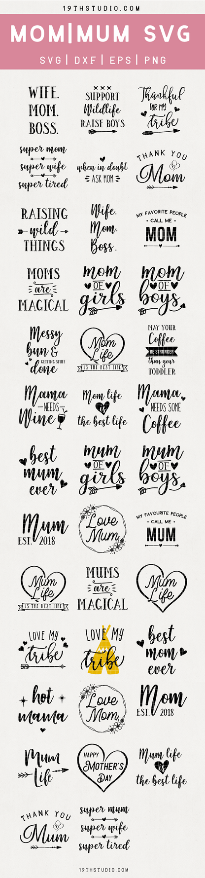 Mom | Mum SVG bundle | M23 Craft House SVG - SVG files for Cricut and Silhouette