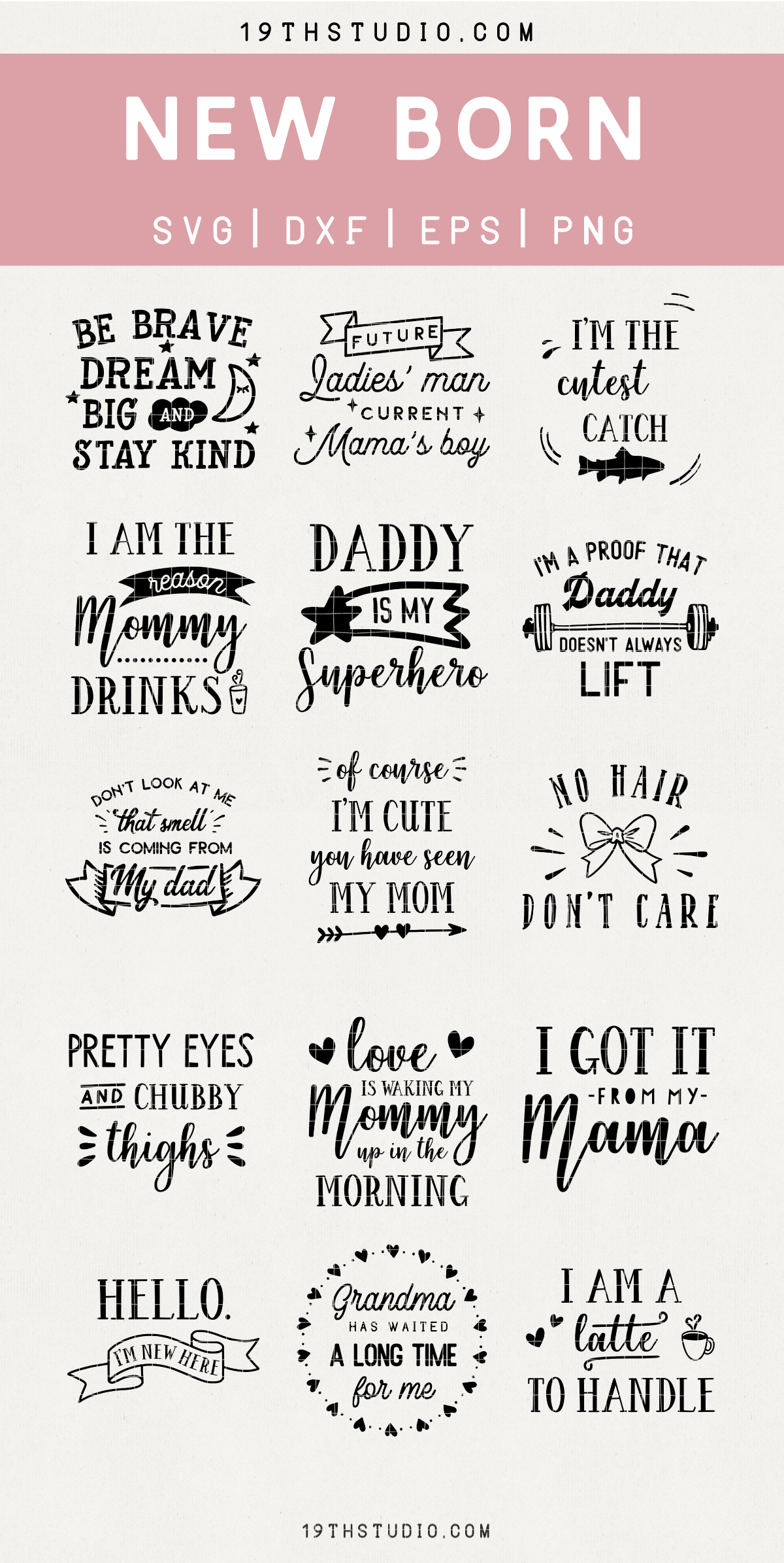 New Born SVG Bundle - M20 Craft House SVG - SVG files for Cricut and Silhouette