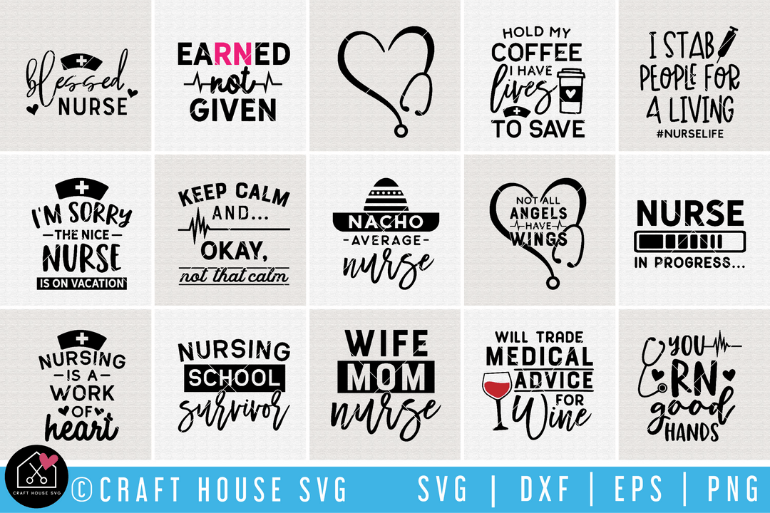 Nurse SVG Bundle | MB69 Craft House SVG - SVG files for Cricut and Silhouette