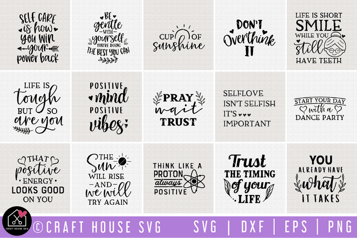 Positive Quotes SVG Bundle | MB70 Craft House SVG - SVG files for Cricut and Silhouette