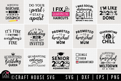 Quarantine SVG Bundle | MB75 Craft House SVG - SVG files for Cricut and Silhouette