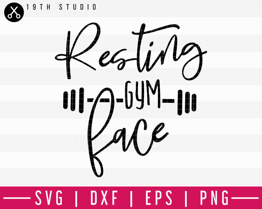 Resting Gym Face SVG | A Gym SVG Cut File | M44F Craft House SVG - SVG files for Cricut and Silhouette