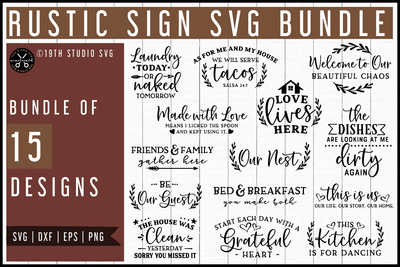 Rustic Sign SVG Bundle | MB60 Craft House SVG - SVG files for Cricut and Silhouette