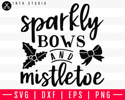 Sparkly bows and mistletoe SVG | M37F14 Craft House SVG - SVG files for Cricut and Silhouette