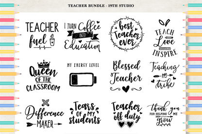Teacher SVG bundle | M5 Craft House SVG - SVG files for Cricut and Silhouette