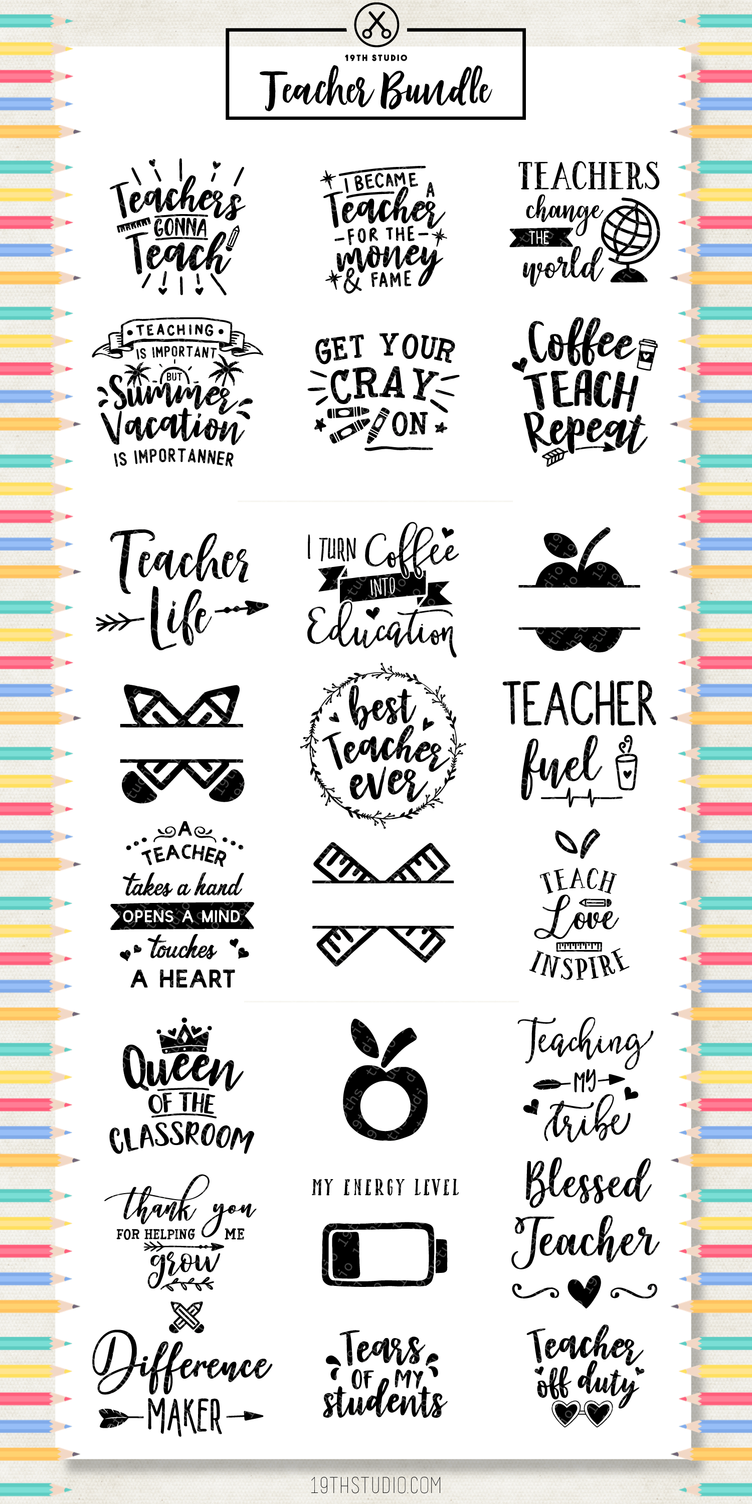 Teacher SVG bundle | M5 Craft House SVG - SVG files for Cricut and Silhouette