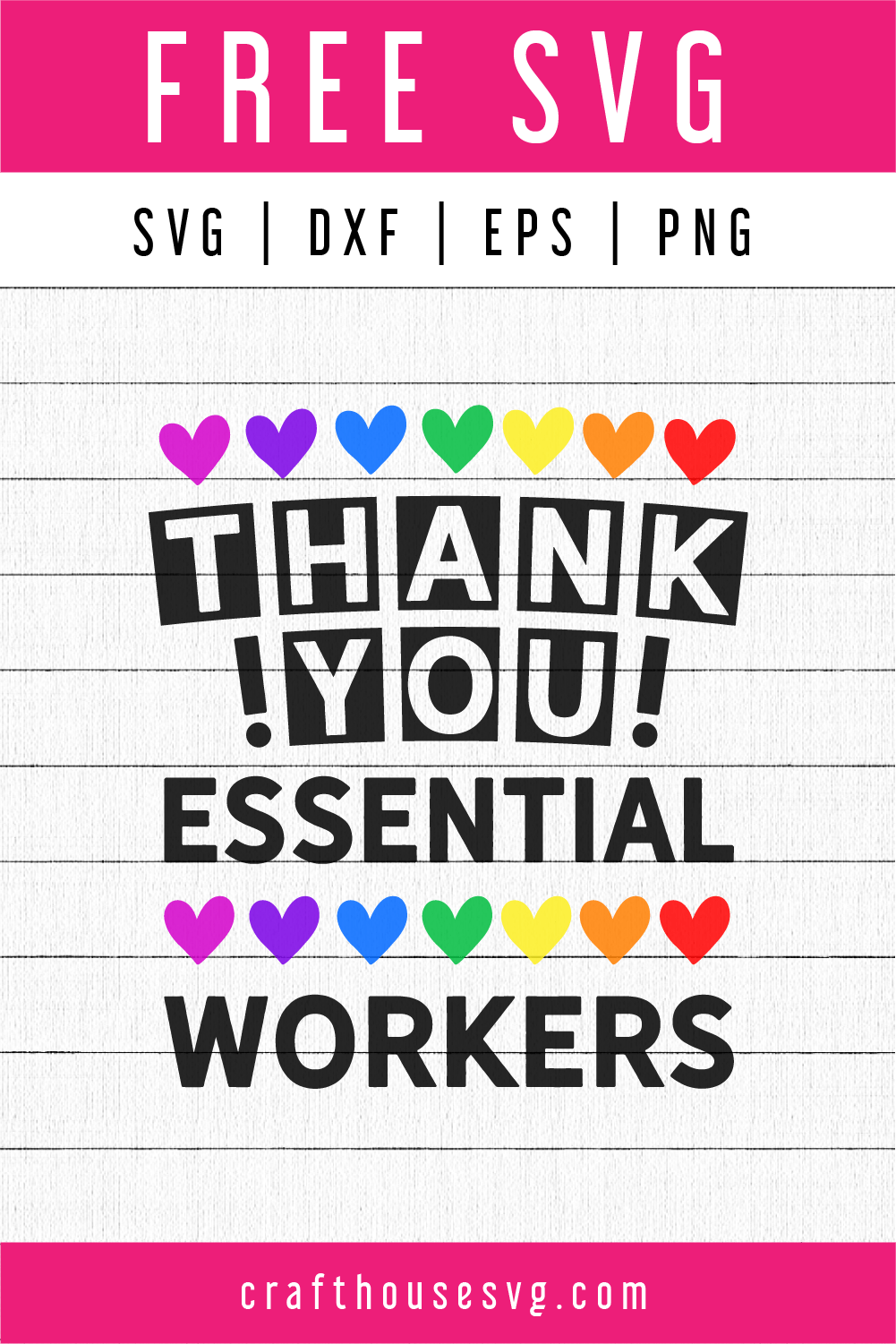 Thank You Essential Workers SVG | FB82 Craft House SVG - SVG files for Cricut and Silhouette