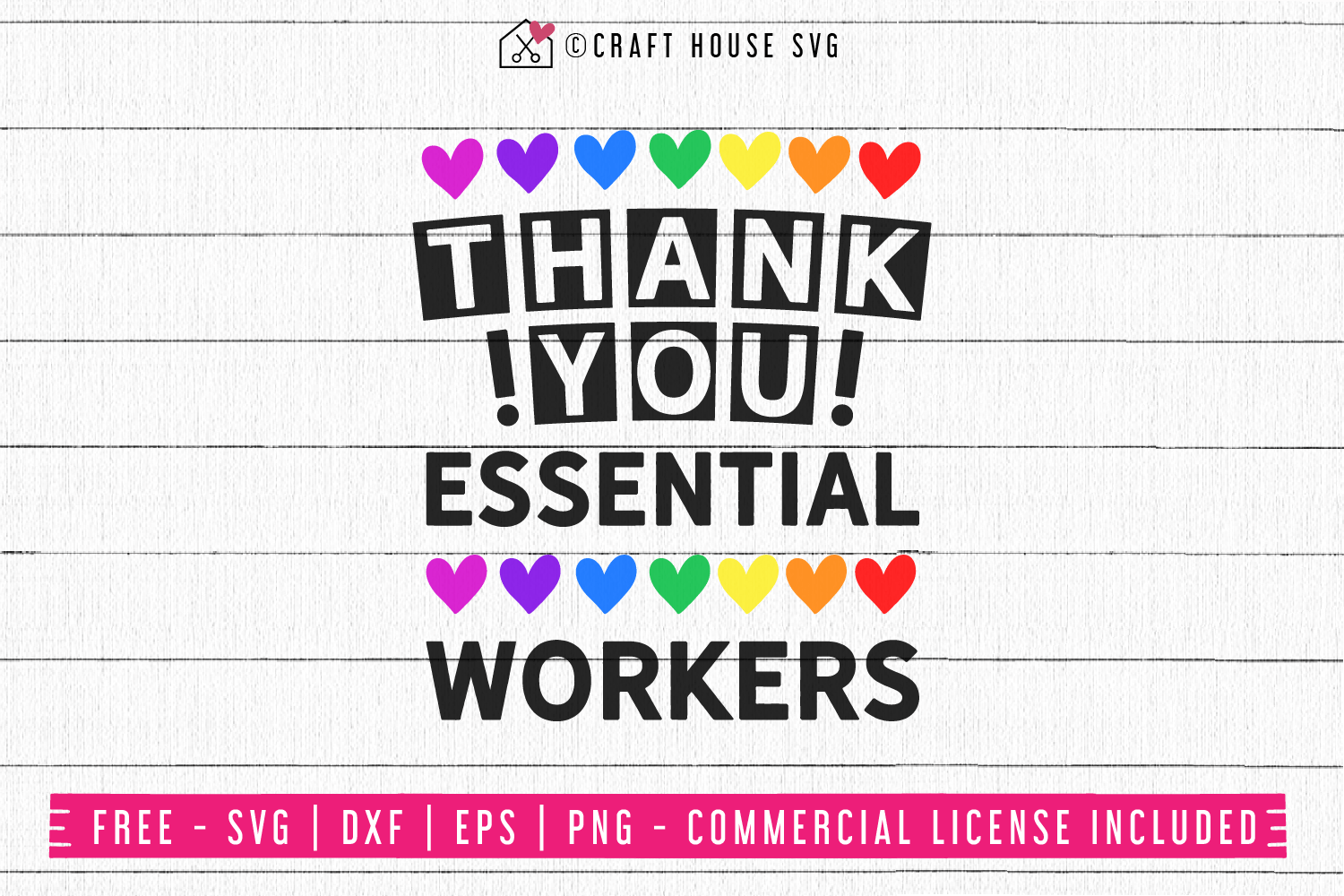 Thank You Essential Workers SVG | FB82 Craft House SVG - SVG files for Cricut and Silhouette