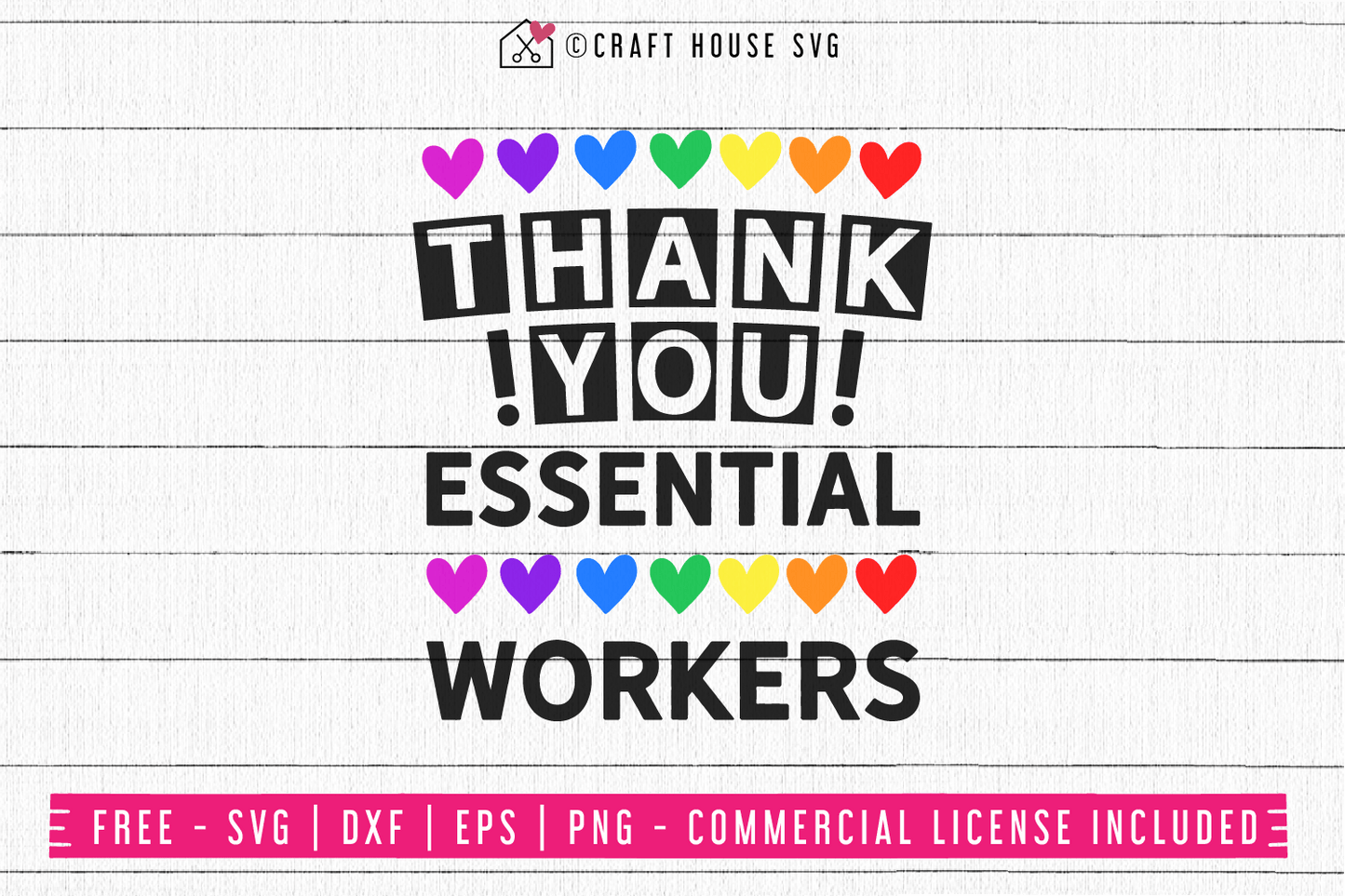 Thank You Essential Workers SVG | FB82 Craft House SVG - SVG files for Cricut and Silhouette