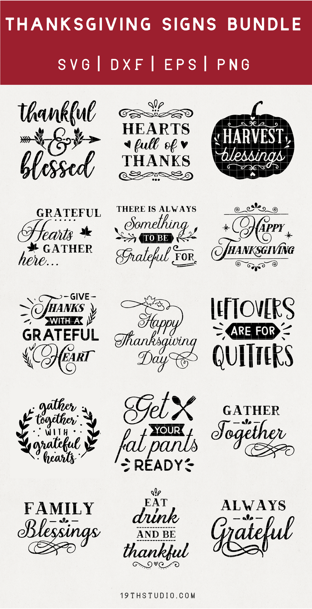 Thanksgiving signs SVG bundle - M39 Craft House SVG - SVG files for Cricut and Silhouette